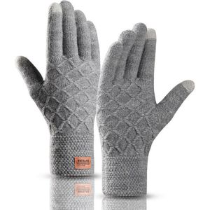 Winter Acryl Mesh Patroon Thicken Knit Warm Touch Telefoon Screen Handschoenen Mannen Outdoor Sport Rijden Handschoenen C69