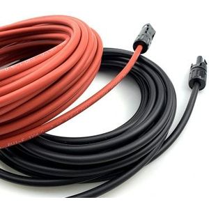 12AWG Solar Kabel 4mm ² 1 Paar Zwarte En Rode Met Connector Solar Pv Kabel Goede