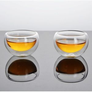 1/2 Stuks 50Ml Glas Dubbelwandige Warmte Geïsoleerde Tumbler Espresso Tea Cup Mok Bier Steins Ronde cafe Keramische Creatieven