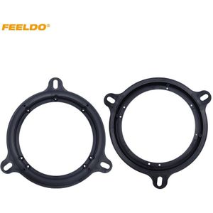 FEELDO 1 paar 6.5 &quot;Zwarte Auto Speaker Spacer voor Nissan/Grote Muur H5/Hyundai Verna/KIA k2/Zotye Z300 Adapter Houder Ringen # CT5527