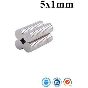 50 stuks 5x1mm Neodymium Magneet Permanente N35 Mini Kleine Ronde Super Sterke Krachtige Magnetische Magneten voor Craft