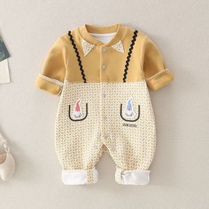 Baby Baby Jongens Meisjes Volledige Mouw Patchwork Cartoon Print Katoen 100% Rompertjes Pasgeboren Jumpsuits Baby Sunsuits 0-9M