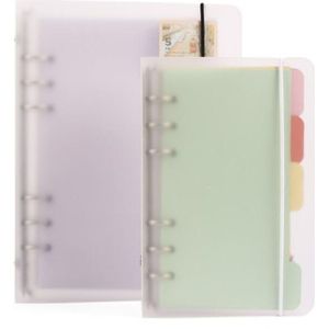 Xrhyy A5 A6 B5 A4 Notebook Clip Matte Doorschijnende 6 Gat Notepad Binder Binding Cover Scrapbook Fotoalbum Kantoor Bestand map