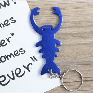 20 stks/partij Flesopener Creatieve Keuken Gereedschap Kreeft vormige Leuke Bier Wijn Flesopener met Sleutelhanger Ring 8*3.8cm