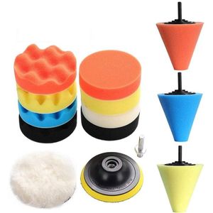 14Pcs Auto Polijsten Pad Set Polijsten Buffer Wassende Buffing Pad Set Kit Auto Polijsten Spons 1/3 Inch /6mm Wiel Kit Voor Polishe