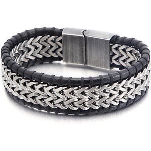 Gevlochten Lederen Armband Voor Mannen Rvs Heren Armbanden Met Magneet Sluiting Voor Manly Pols Verjaardag Cadeaus Voor Vriendje