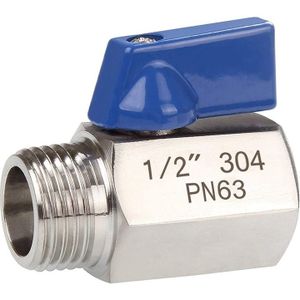 Kogelkraan 1/2 Inch 304 Rvs Mini Kogelkraan Vrouwelijke En Mannelijke Npt Geweldig Voor Douchekop Flow Control valve