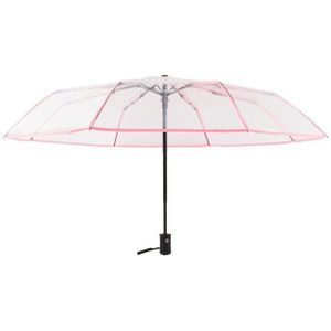 Fancytime Transparante Automatische Paraplu voor Vrouwen en Kinderen Diameter 93 cm Drie Vouwen Winddicht Zonnige en Regenachtige Paraplu