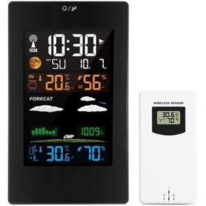Draadloze Weerstation, Digitale Station Indoor Outdoor Thermometer Met Sensor, Klok, Trend, Temperatuur En