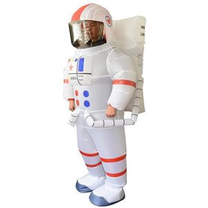 Unisex Volwassen Astronaut Spaceman Opblaasbare Kopvoorn-Pak Kostuum Jumpsuit Cosplay