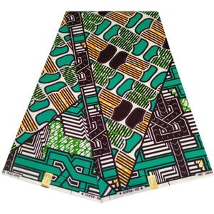 Mode Afrikaanse Wax Print Stof Voor Afrikaanse Vrouwen Jurk Nederlands Echte Wax Stof 100% Polyester Materiaal 6 Yards