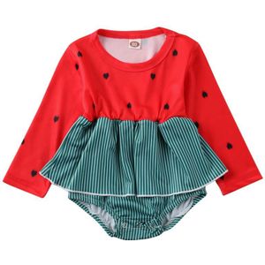 Kids Baby Girls One-Piece Bikini Swimsuit Bathing Suit Beachwear Lovely Toddlers Stripe Swimwear
