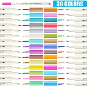 10/12/15/20/30 Kleur Acryl Shell Art Verf Marker Pennen Set Voor Steen Glas Metaal Stof art School Student Levert Voor Kunstenaar