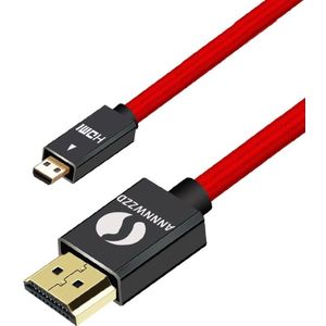 ANNNWZZD Micro HDMI (Type D) naar HDMI (Type A) vergulde (Hoge Snelheid) micro HDMI kabel 1.4a 2.0 Real 3D en Ethernet staat