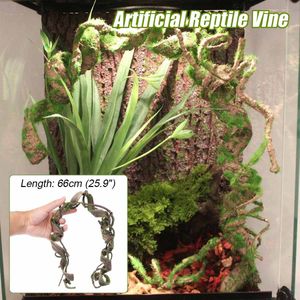 66 cm Reptielen Wijnstok Klimmer Jungle Bos Buigbare Kunstmatige Tak Terrarium Kooi Decor Flexibele Reptiel Dierbenodigdheden