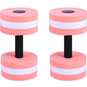 2 Pcs Aquatic Oefening Dumbells Eva Water Halters Hand Bar Voor Water Weerstand Aerobics (Roze)