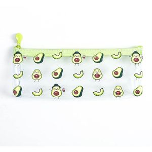 Groene Stijl Fruit Avocado PVC Clear Potlood Bag School Office Supply Student Briefpapier