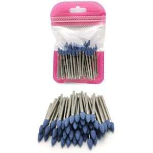 Hytoos 50Pcs Korund Nail Boor 3/32 &quot;Rotary Keramische Steen Braam Manicure Snijders Boor Accessoires Cuticle Nail Mills tool