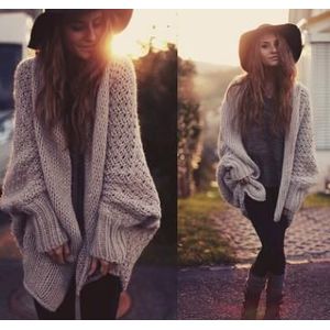 Batwing Mouwen Gebreide Vest Truien Vrouwen Mode Oversized Schouderophalen Trui Herfst Winter Warme Lange Trui Jumpers