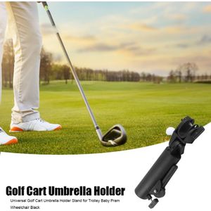 Zwart Golfkar Paraplu Houder Dubbele Lock Connector Stand Voor Outdoor Trolley Baby Kinderwagen Rolstoel Universele Accessoire