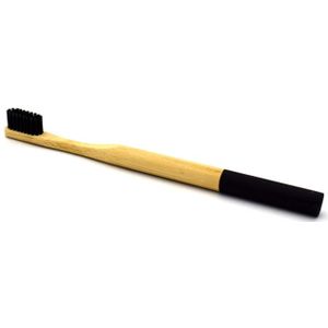 Ronde handvat bamboe tandenborstel kleur haren set voor volwassenen en kinderen