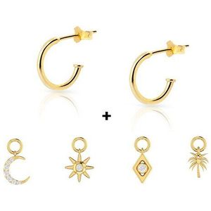 Roxi Ins 925 Sterling Silver Kraakbeen Stud Oorbellen Voor Vrouwen Gratis Te Dragen Ongebruikelijke Wedding Maan Zon Geometry Earring