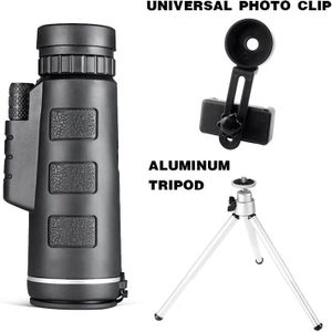 40X60 Telescoop Monoculaire Monoculaire Verrekijker Clear Zwak Nachtzicht Pocket Telescoop Met Slimme Telefoon Houder Voor Camping