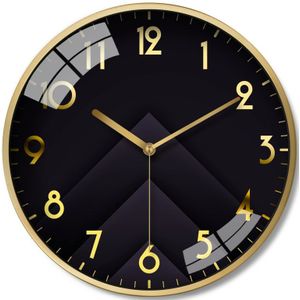 Zwart Metalen Wandklok Grote Woonkamer Stille Slaapkamer Luxe Wandklokken Home Decor Nordic Moderne Reloj Cocina Idee FZ257