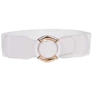 Mode Vrouwen Elastische Stretch Brede Taille Riemen Vrouwelijke Gouden Cirkel Gesp Cummerbands Voor Jurk Trui Kleding Accessoires