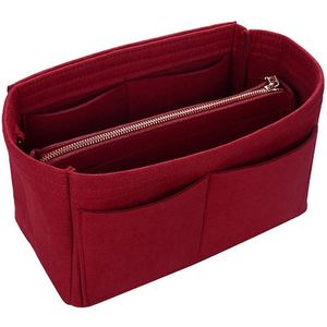 Make-Up Tas Cosmetische Gevallen Vilten Tas Organizer Insert Cosmetische Zakken Make-Up Case Reizen Toilettas Handtassen Organizer Rood S