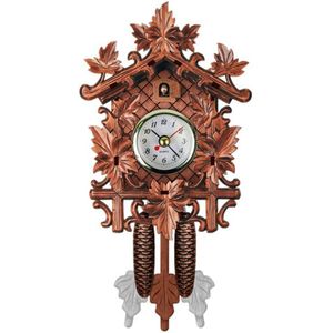 Zachte Vintage Huis Decoratieve Vogel Wandklok Opknoping Hout Koekoeksklok Woonkamer Slingeruurwerk Craft Art Klok Voor Hous