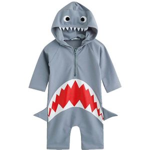 Kid 'S Badmode Jongens En Meisjes Een Stuk Shark Zonbescherming Sneldrogend Baby Kinderen Lange Mouw Badmode Voor kids