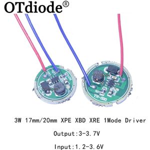 3W Led Driver 17 Mm/20 Mm DC3.7V 1 Modus 5 Mode Led Zaklamp Driver Voor Cree XRE-Q5 /Xpe XP-E/Xbd XB-D Alle Soort 3W Led Licht