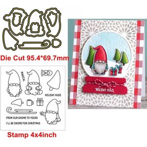 Magical Gnome Ik Zult Gnome Voor Kerst Gestanst + Clear Stempel Gnome + Zinnen Metalen Stansmessen + clear Stempel Voor Card Making