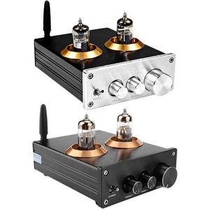 Buffer Hifi 6J5 Bluetooth 4.2 Tube Voorversterker Versterker Stereo Voorversterker Met Treble Bass Tone Ajustment (Zilver)