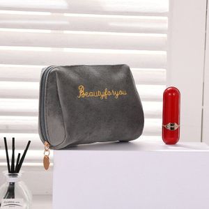 Doozeepa Fluwelen Make Up Organizer Zachte Meisje Lippenstift Tas Vrouwen Reizen Cosmetische Bag Schoonheidsspecialist Beauty Case Make-Up Tas Necessaire