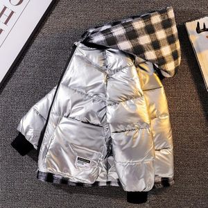 Kids Jongens Donsjack Herfst Winter Bovenkleding Plaid Tiener Jongens Waterpoof Capuchon Rits Jas Kinderkleding 3-13Y