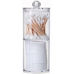 Wattenstaafjes Qtip Opslag Box Acryl Make Organizer Cosmetische Make-Up Wattenschijfje Organizer Sieraden Container (Lege Doos)