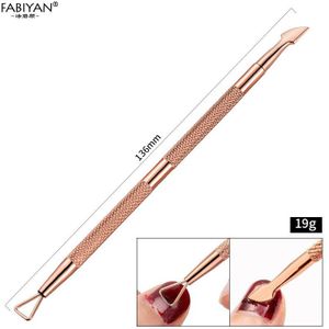 Dubbele Hoofd Cuticle Pusher Rvs Nail Cuticle Dode Huid Push Uv Gel Polish Remover Voor Pedicure Manicure Tool
