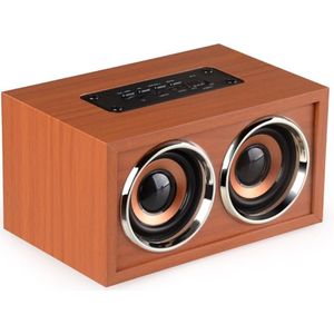 W4 Houten Draadloze Bluetooth Speaker Draagbare HiFi Shock Bass Home Mobiele Telefoon Dual Speaker Computer Audio