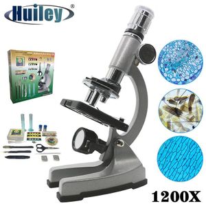 1200X Verlichte Aanwezig Microscoop Zoom Monoculaire Biologische Microscoop Educatief Speelgoed Microscoop Metalen Body