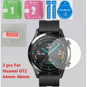 3 stks/set Gehard Glas Smart Horloge Beschermende Film voor Huawei GT 2 Smart Horloge Vakmanschap Аксессуары для часов