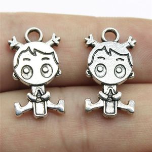 8 stks / partij Charms Baby Antiek Zilver Kleur Baby Boy Charms Hangers Voor Armbanden Meisje Baby Charms