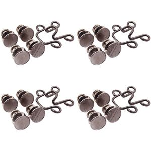 4set Waistband For Pants Disassembly Expansion Skirts Metal Adjustable Jean Button DIY Waist Buckle Extender Set With Hook