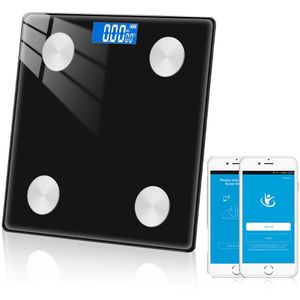 Badkamer Weegschalen Digitale Wegen Body Weegschalen Elektronische Draadloze Bluetooth Glas Dragende 180Kg Smart Samenstelling Analyzer