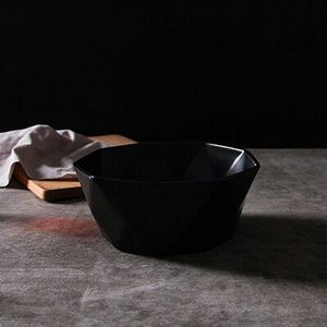 Geometrische Keramische Diner Platen Zeshoekige Schalen En Borden Sets Fruit Kom Thuis Decoratieve Diner Set Blauw Wit Zwart