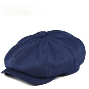 Krantenjongenspet Mannen Twill Katoen Acht Panel Hoed Vrouwen Baker Jongen Caps Retro Grote Grote Hoeden Mannelijke Boina groene Baret 003