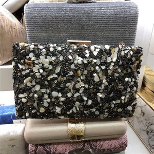 Elegante Sprankelende Glitter Avond Clutch Bag Kleurrijke Kleur Steen Vrouwen Messenger Schouder Dag Koppelingen Dame Mode Shell Tas