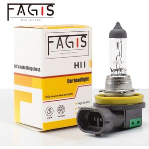 Fagis 1Pcs 12V 55W H11 Halogeenlamp 3350K Clear Quartz Glas Auto Mistlamp Auto Lamp halogeenkoplampen Wit Mistlichten