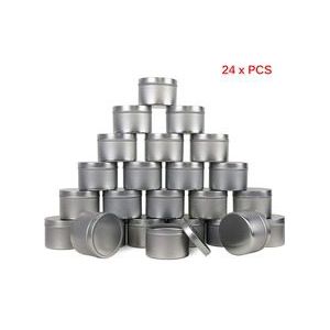 Kaars Blikken Metalen Lege Kaars Jar Containers Slip-On Deksels Voor Kaars Maken Party Gunsten Voedsel Kruiden Balsems Gels opslag 24-Pack